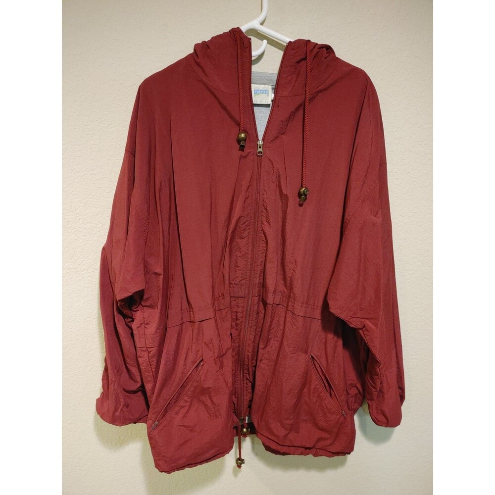 Vintage Cheetah Mens Lightweight Jacket Maroon Size XL
